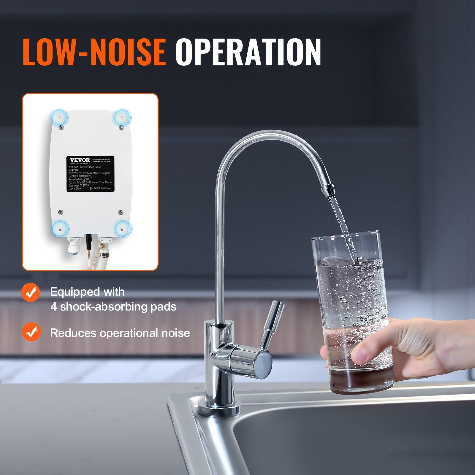 VEVOR Bottled Water Dispenser Pump System , 110V 20ft US Plug High Flow Bottled