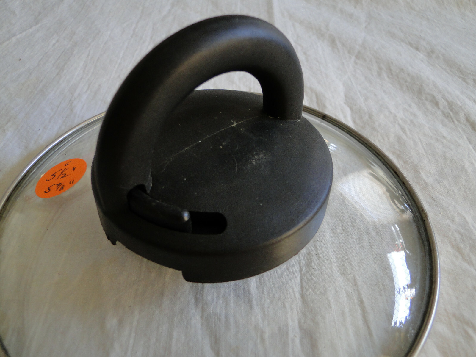 Clear Glass Cook Pot Replacement Lid – Black Vented Handle – 5-7/8″ Cookware (6)
