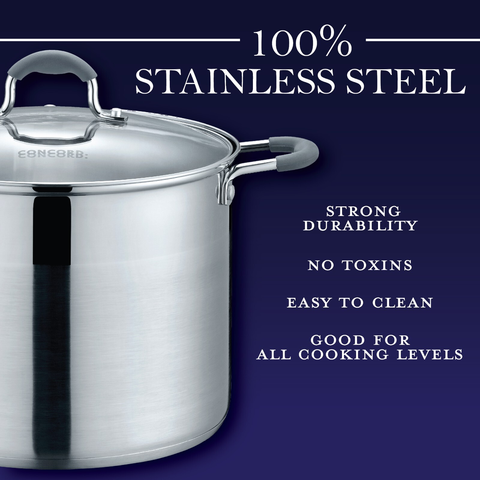 CONCORD Stainless Steel Stock Pot with Glass Lid (Induction Compatible)