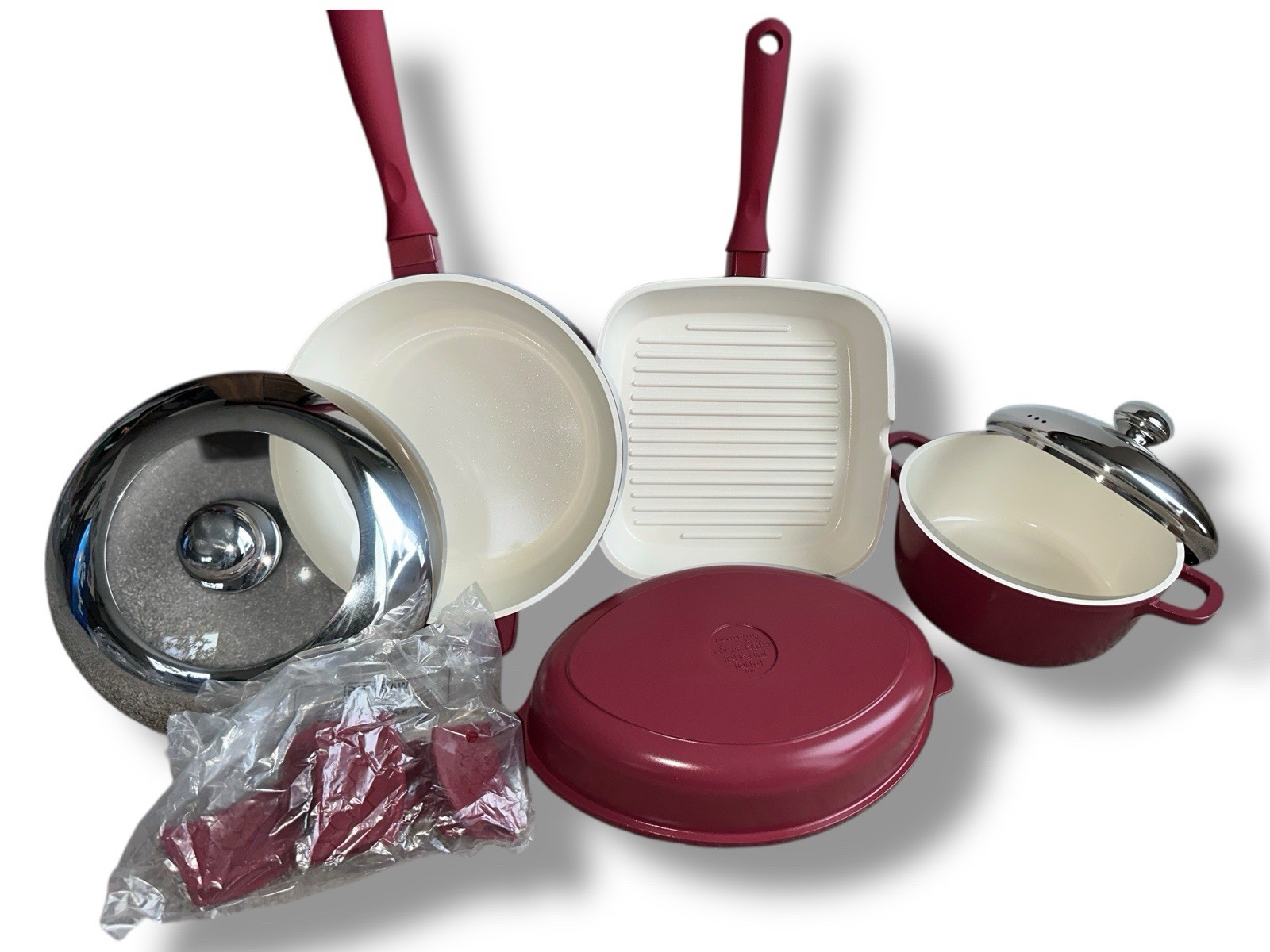 Lorena Garcia Bella Kitchen 11 Pc Ceramic Cookware Set Technolon Nonstick New
