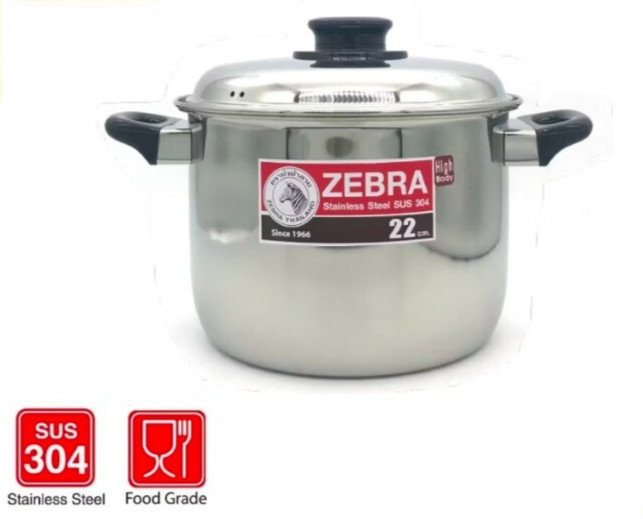 22 CM Zebra Stainless Steel Pot with Lid 1 set