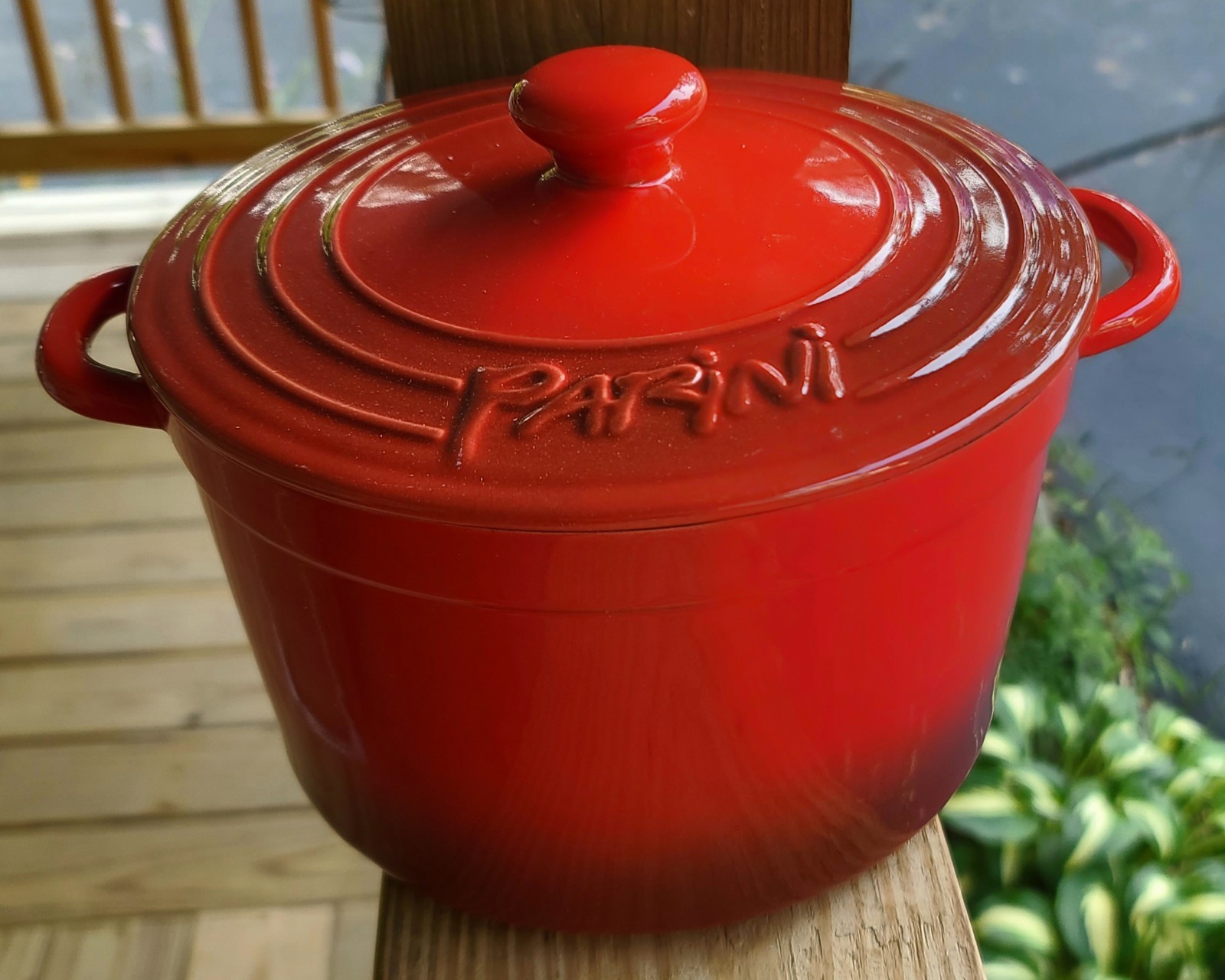 Parini 4 Quart Flameproof Casserole Red Ceramic, New in Box…… 10″ x 6″