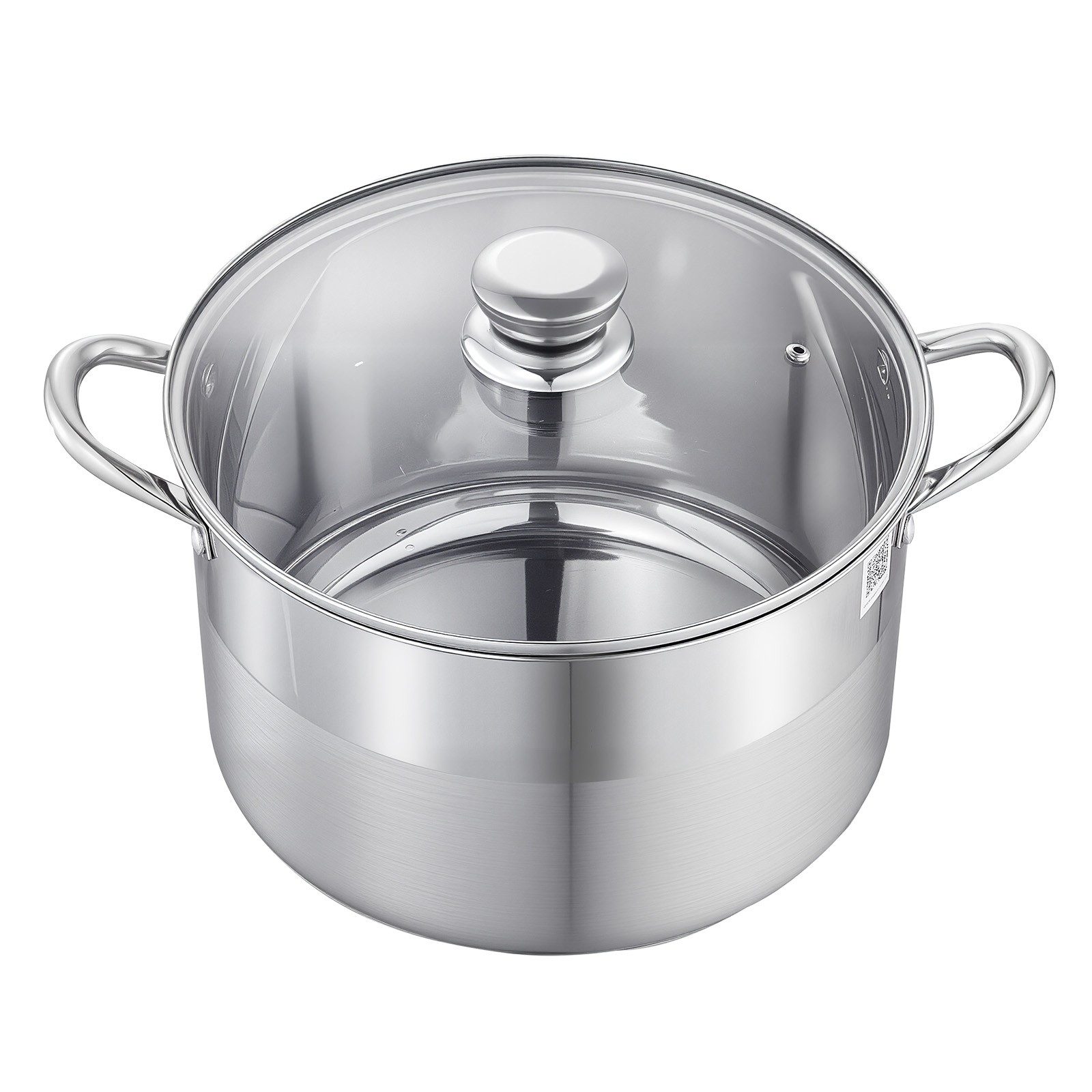 Uimoso 12-Quart Stainless Steel Stock Pot with Glass Lid for Soups and Stews