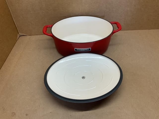 Tramontina Enameled Cast Iron 7-Quart Oval Dutch Oven – Red