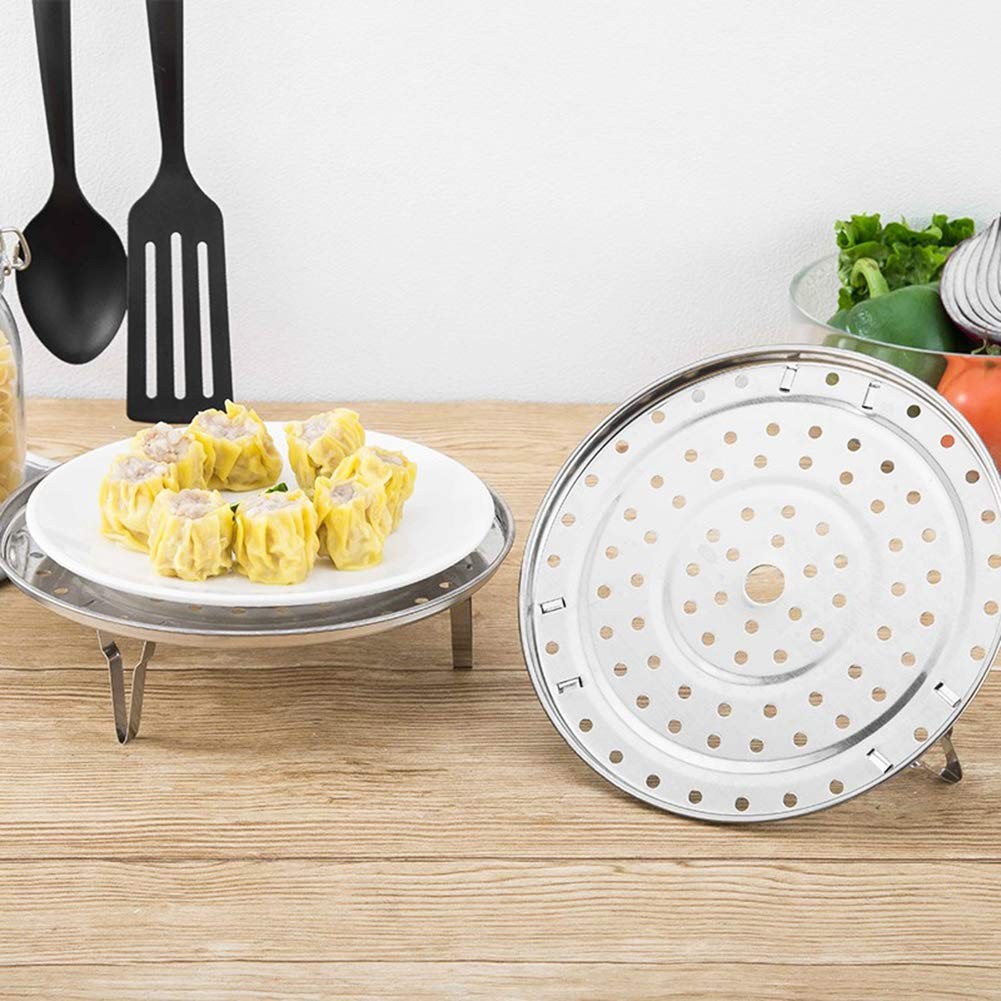 NRDBEEE Round Stainless Steel Rack 7.6″ 8.5″ 9.33″ Inch Diameter Steaming Sta…