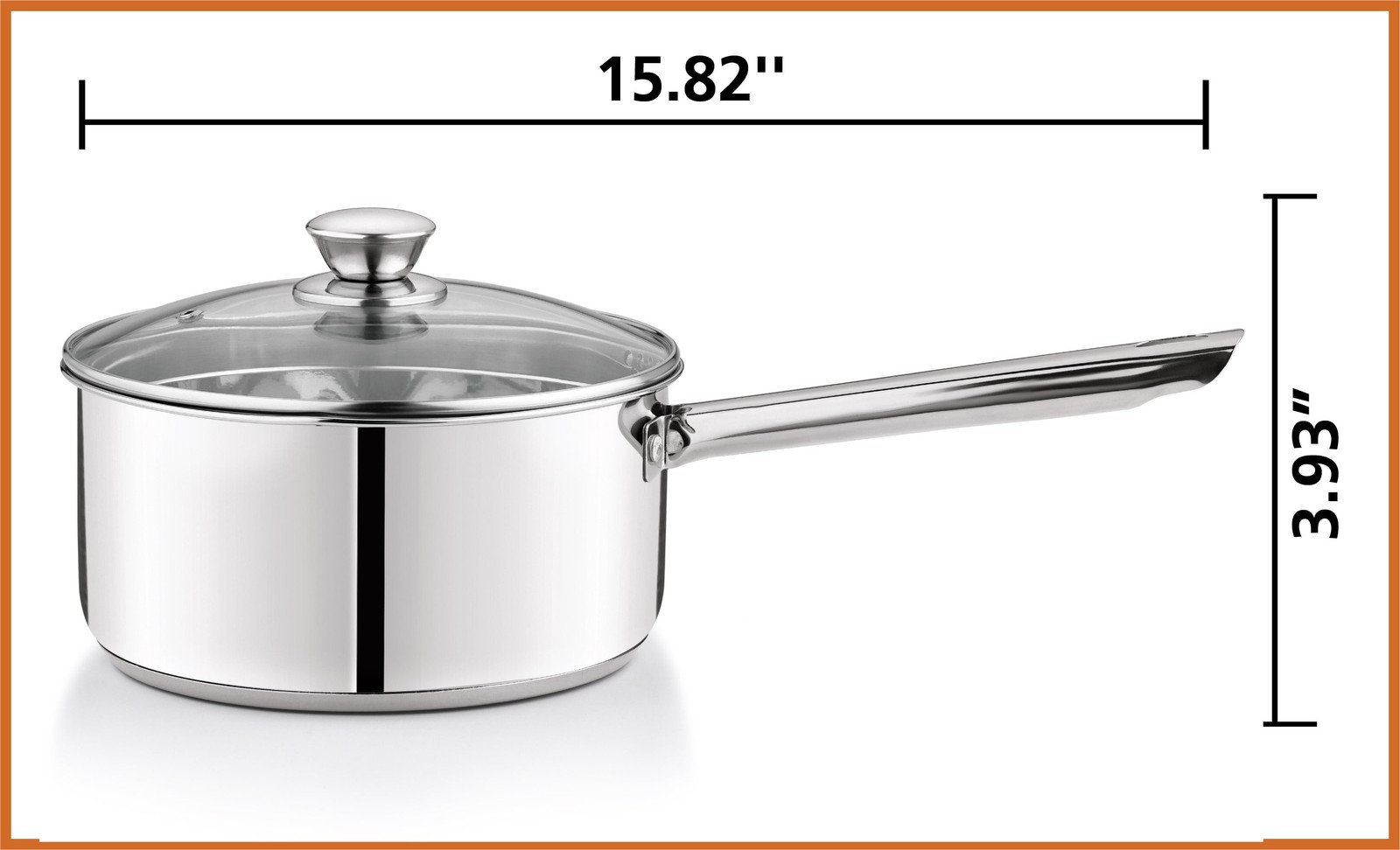 Tri Ply 3 Qt Stainless Steel Saucepan W/ Lid Induction Ready & Stay Cool Handle