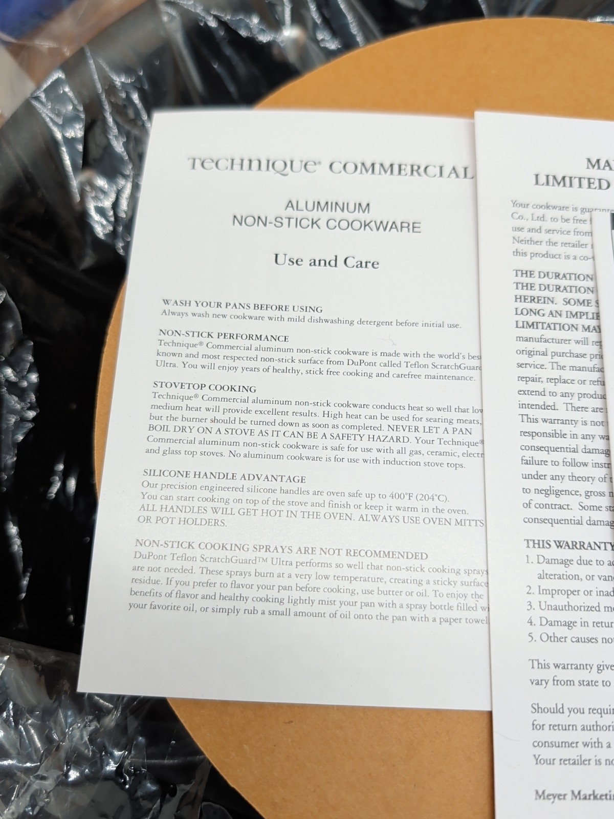 NOS Technique Large 14″ Commercial Aluminum Pan Double Handle