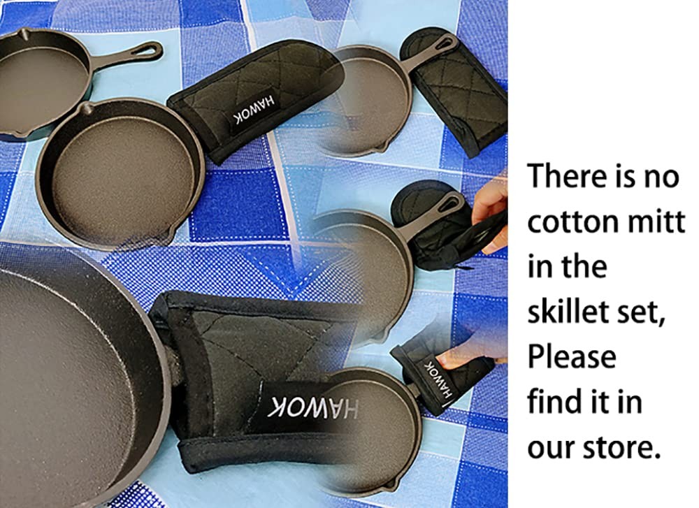 Cast Iron Mini Skillet, Round Pan, Mini Server, DIA 5.3inch, 6 Pcs, Black