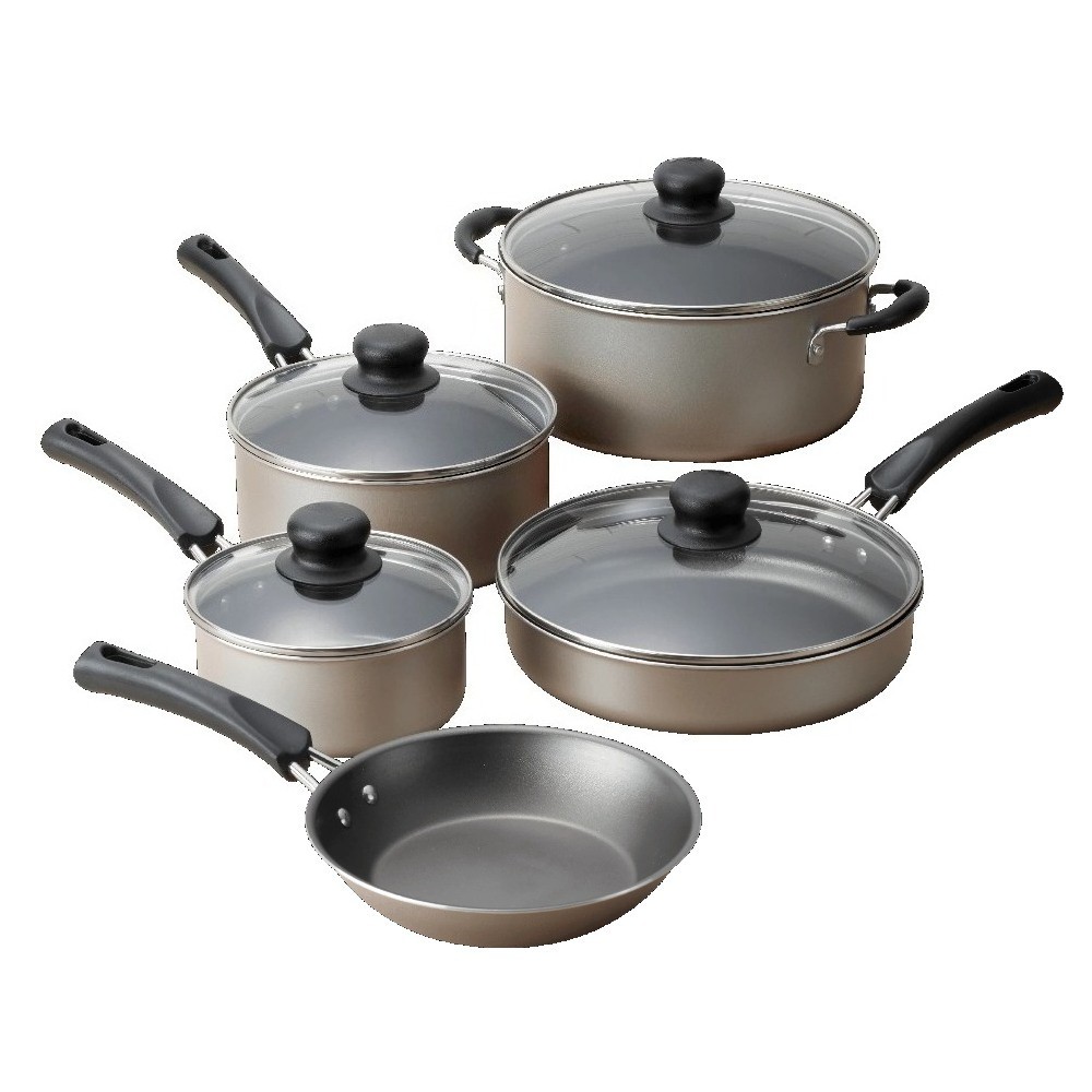 9-Piece Non-Stick Cookware Set, Champagne