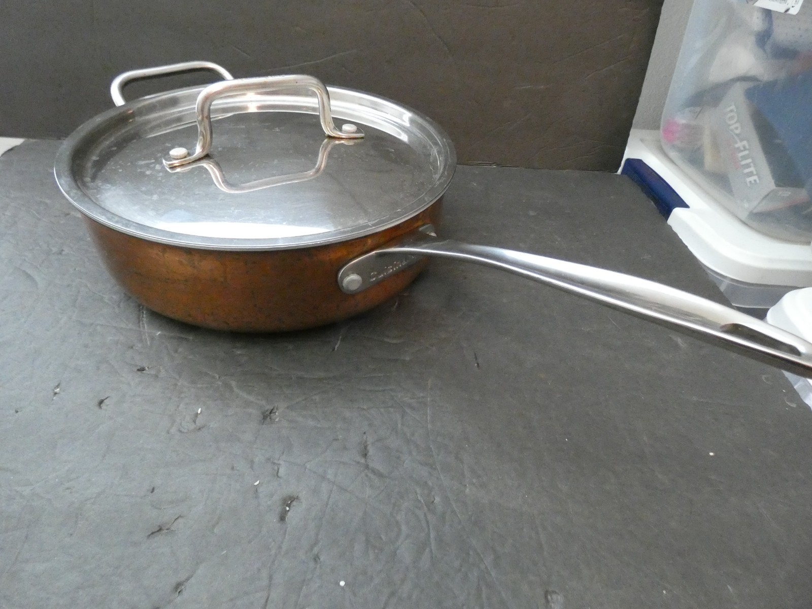 CUISINART COPPER BOTTOM SAUTE SKILLET PAN & LID COVER CTP333-24HT