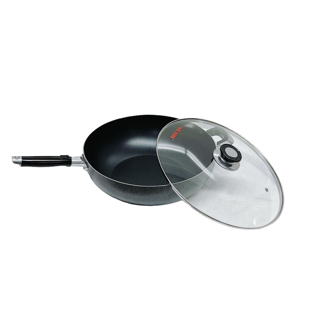 13.5″ (34CM) Non-Stick Coating Wok Pan With Lid Cooking Pot Cookware Frying Wok