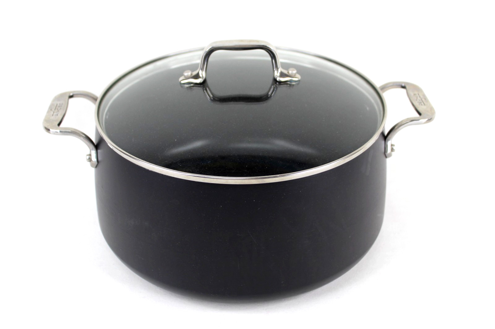 All-Clad HA1 Hard Anodized Nonstick 8 qt Stock Pot with Lid * Double Handle