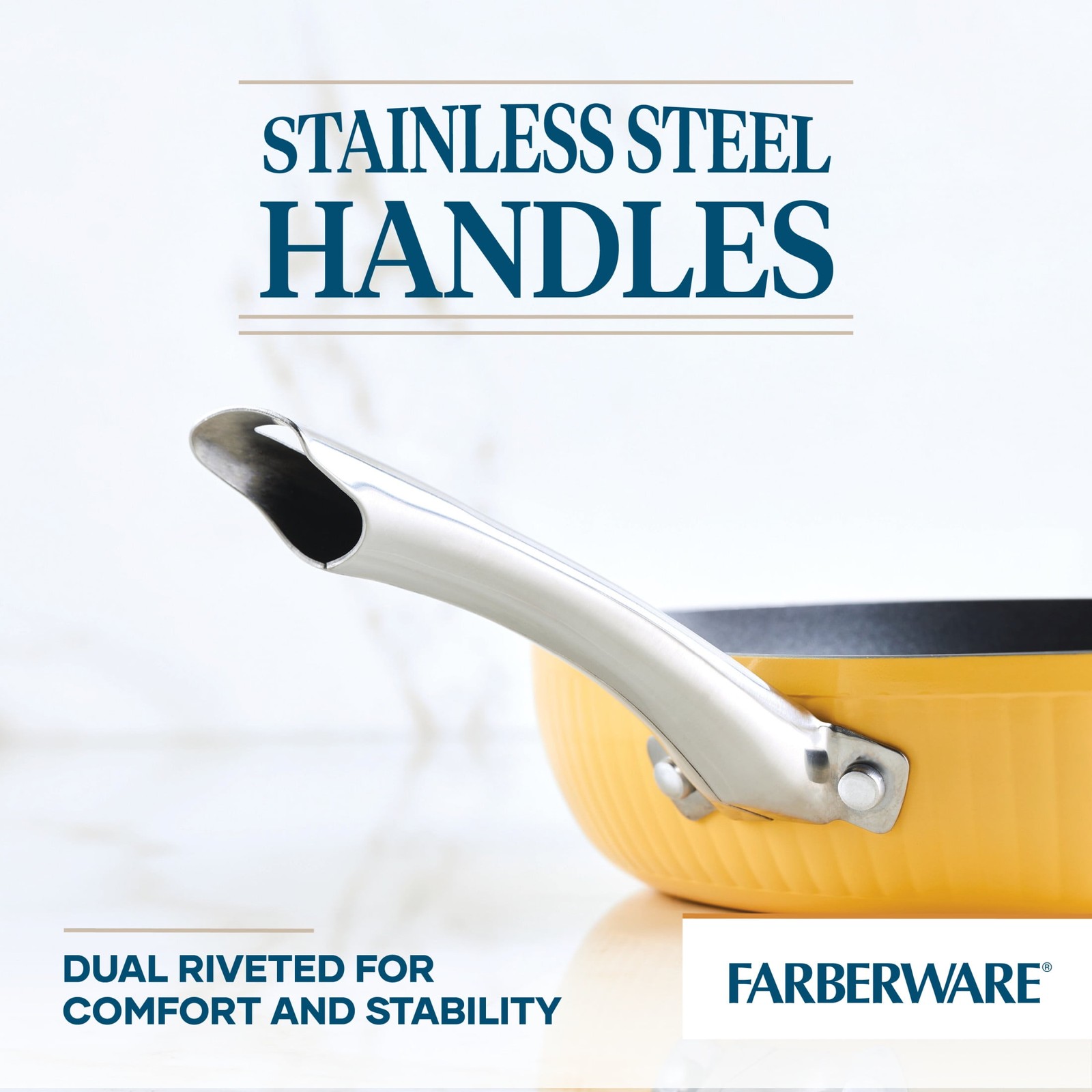 Style 11.25 Inch Nonstick Frying Pan Dishwasher Safe & Oven Safe to 500°F Yellow