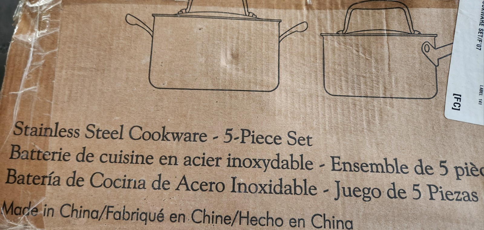 PAMPERED CHEFF STAINLESS STEEL SS 5 PC COOKWARE SET 2878 RETIRED NIB NEW
