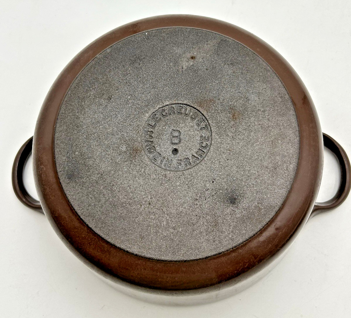 VTG ’60’s Le Creuset Brown Enameled Cast Iron 9pc Set B,24,8,18,14,16 & 4 Lids