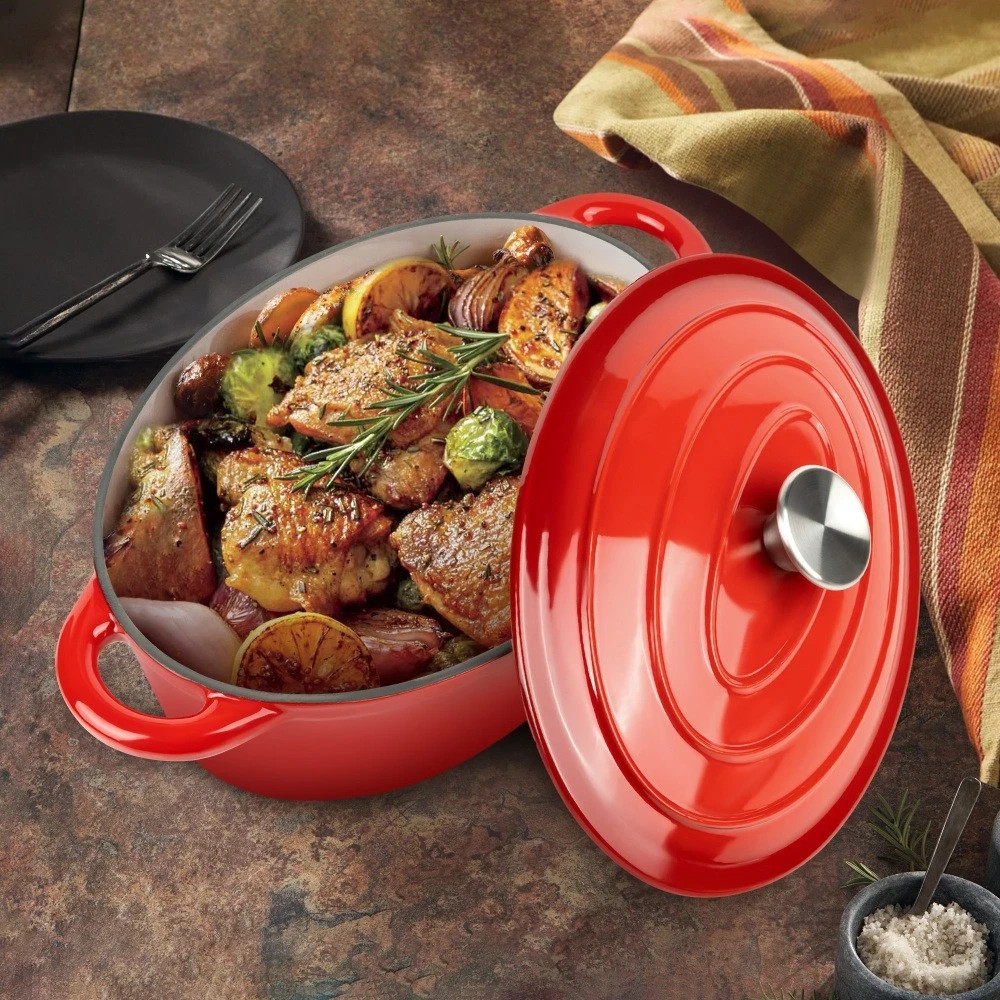 4.5 Quart Non Stick Enameled Cast Iron Dutch Oven Pot with Lid, Lid up to 500°F