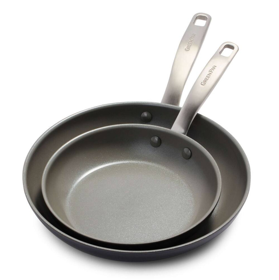 GreenPan Chatham 8″ & 10″ Ceramic Nonstick Fry Pan Set Hard Anodized Skillets