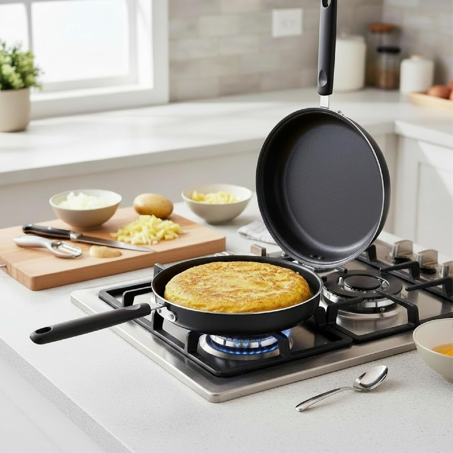 Nonstick Double-Sided Omelette Pan 9.4″ | Induction Compatible & PFOA-Free