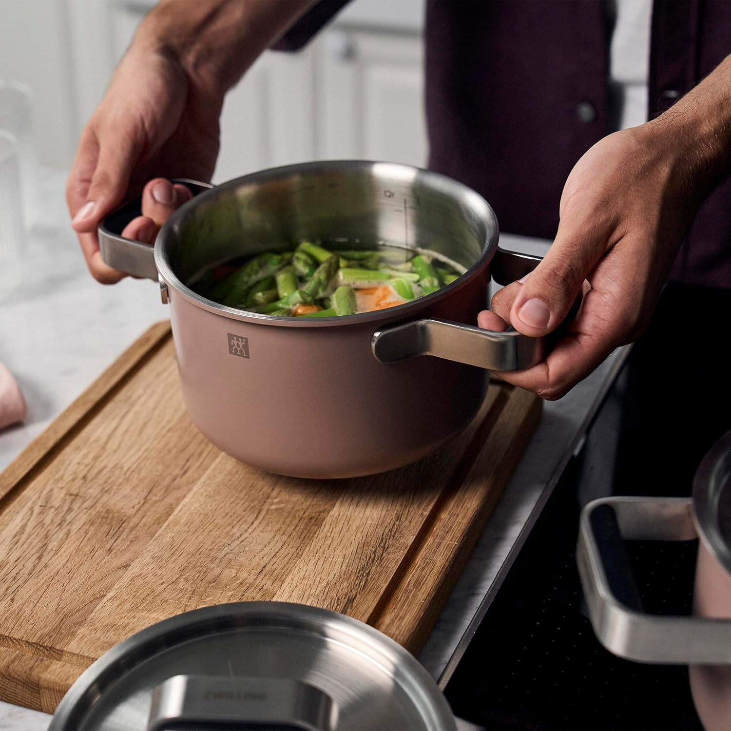 Pure 6-Pc Rose Stainless Steel Cookware Set for Stylish Cooking