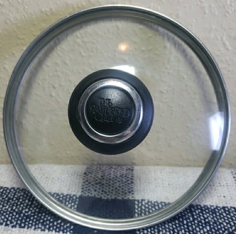 The Pampered Chef Replacement Glass Lid 6 1/4 Inch Inner Fit 6 1/2 Inch Outer