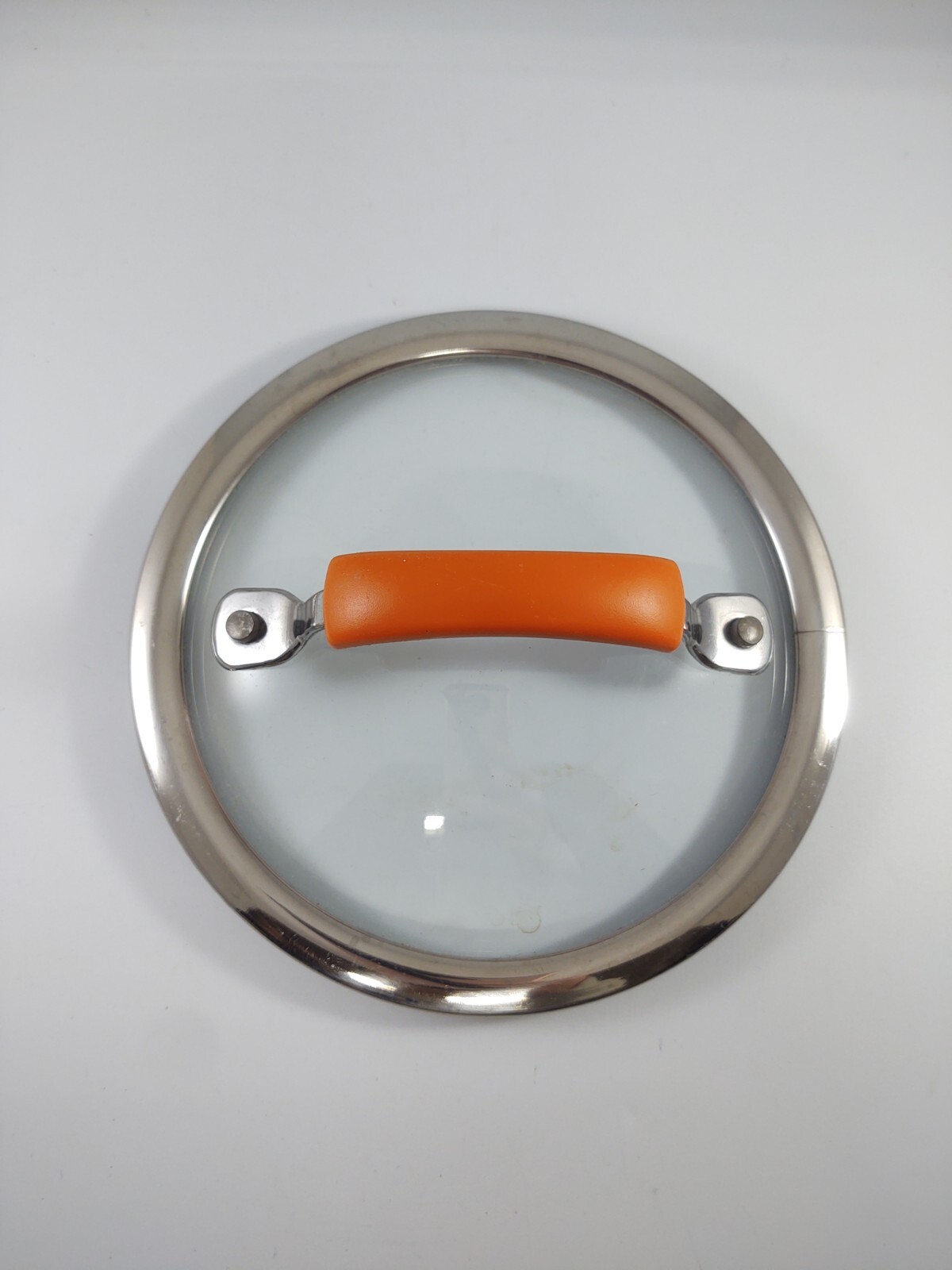 Rachel Ray Orange Circular/Round Glass Lid for Pot – Orange Handle – 6.25in Dia