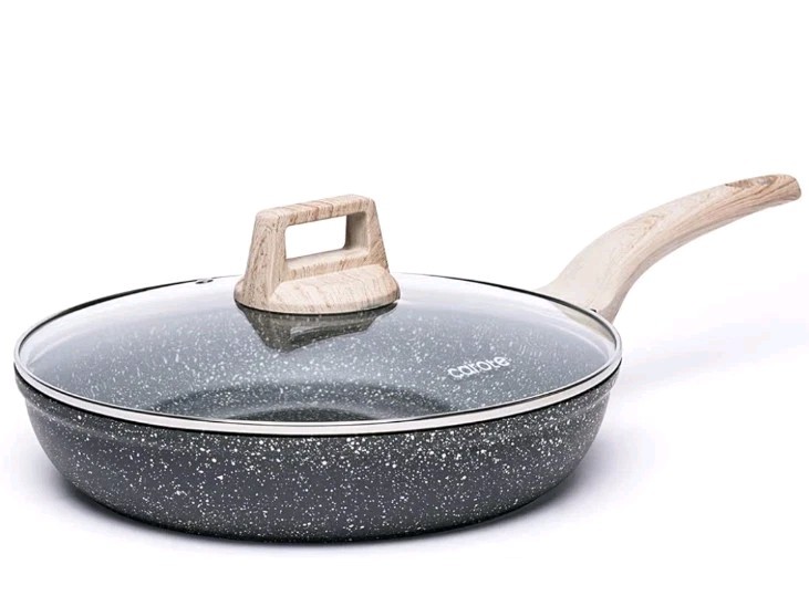 Non Stick Frying Pan Skillet, 8″ Nonstick Fry Pan with Glass Lid, Egg Pan Omelet