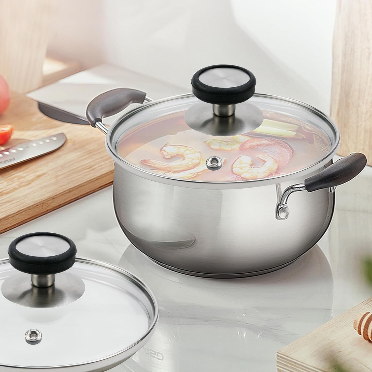 6 Inch Universal Tempered Glass Pot Lid Glass Covers for Frying Pan Wok Pot
