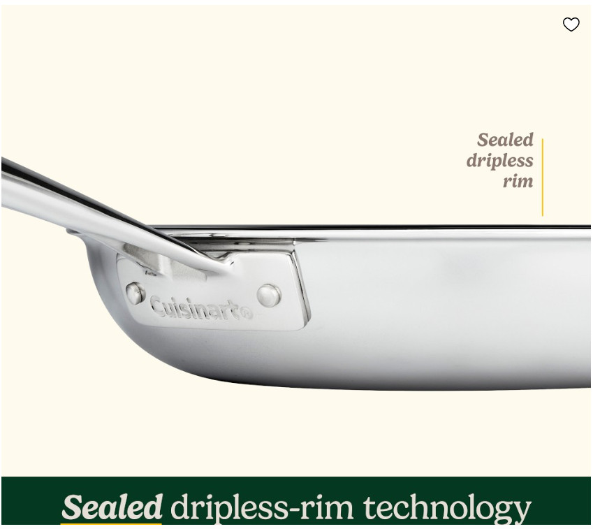 Cuisinart FusionElite+ Hybrid Stainless Steel Ceramic Nonstick Skillet Pan