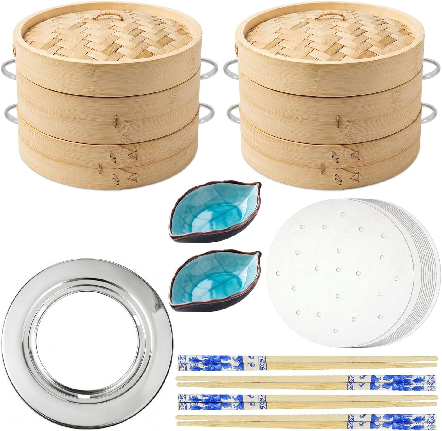 Lightweight Food Steamer Baskets Eco-Friendly Bamboo Steamer for Steaming