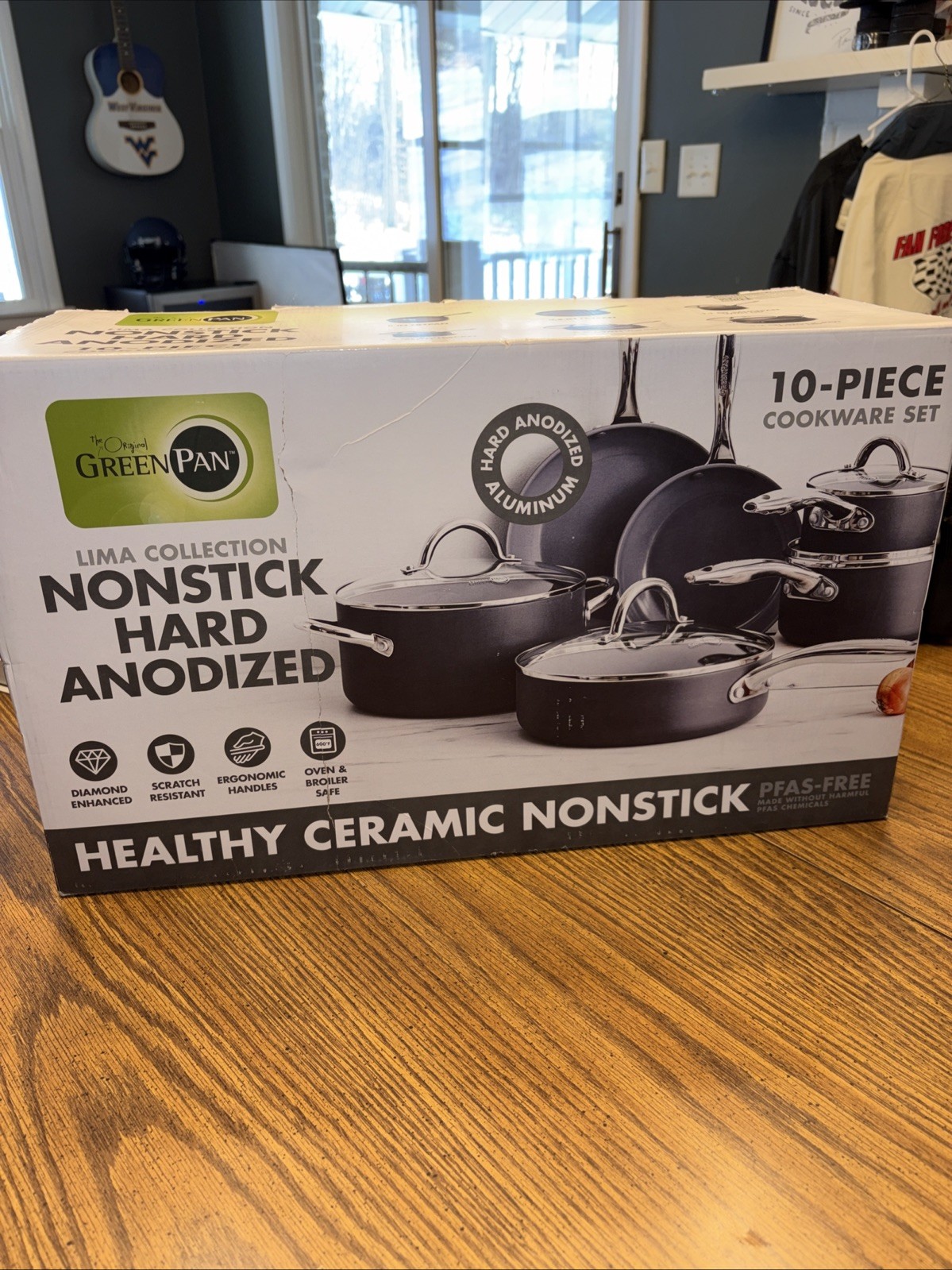 Green Pan Lima Collection Nonstick Hard Anodized 10pc Cookware Set-NIB Brand New