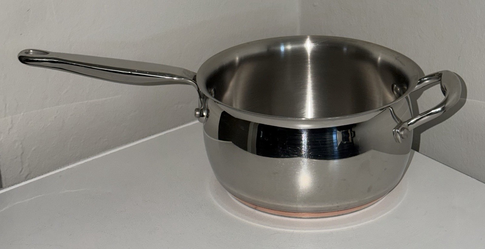 Kirkland Signature Professional Stainless Steel Copper Core 4 Qt Saucepan ITALY