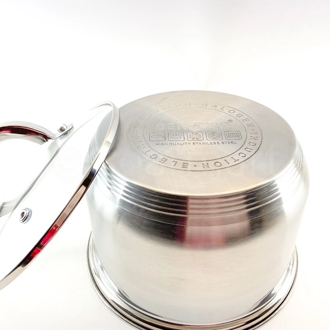 Bergner Essential Series Stainless Steel 1.8-qt Saucepan with Lid Cookware NWT