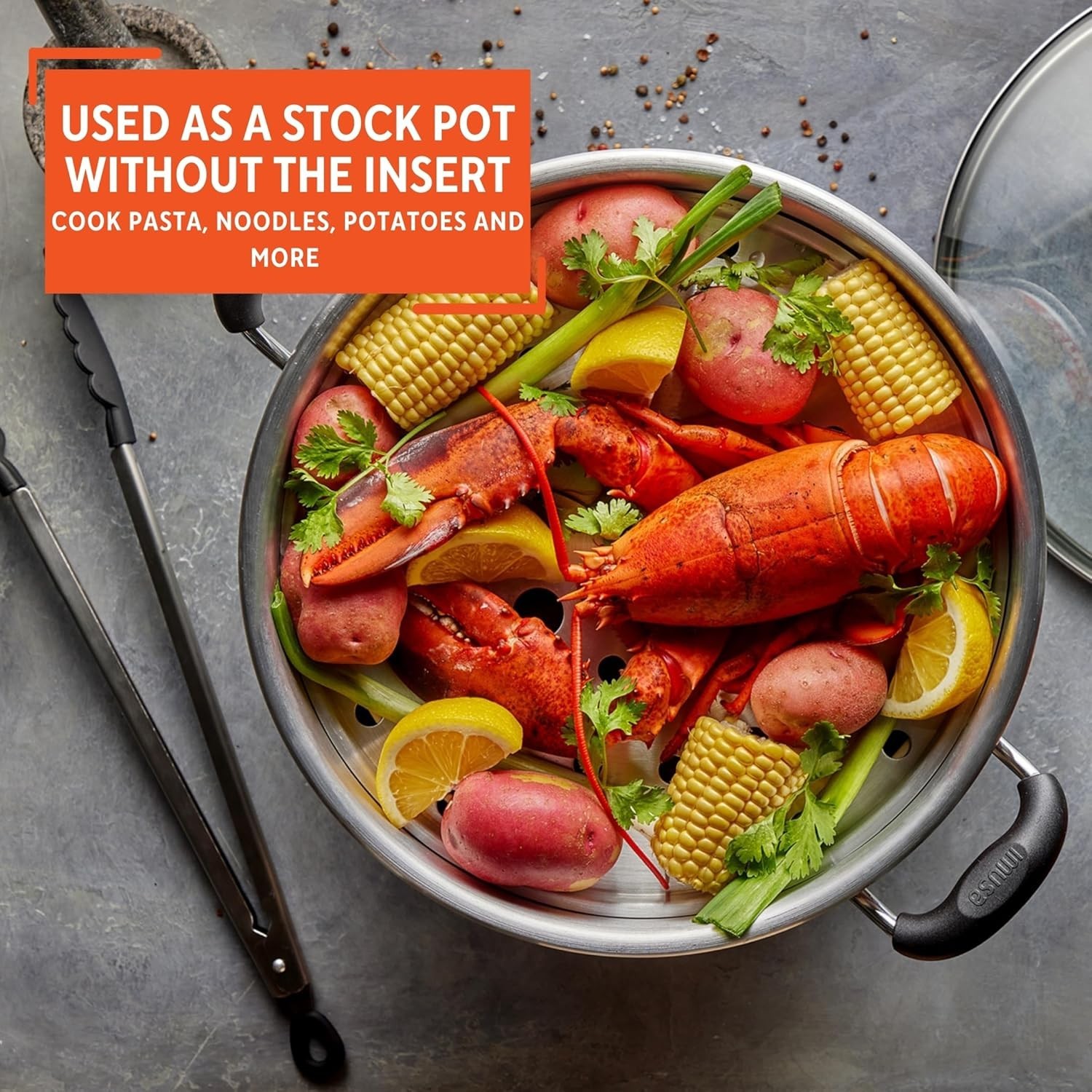 Versatile 20-Quart Steamer with Tempered Glass Lid – Cook Seafood and Vegetables