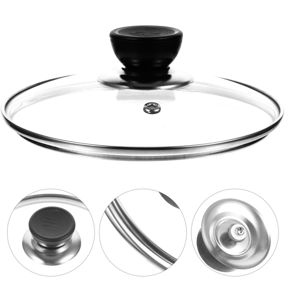 Pan Lid Replacement Cover Reusable for Metal Pans Convenient Pot Glass Round