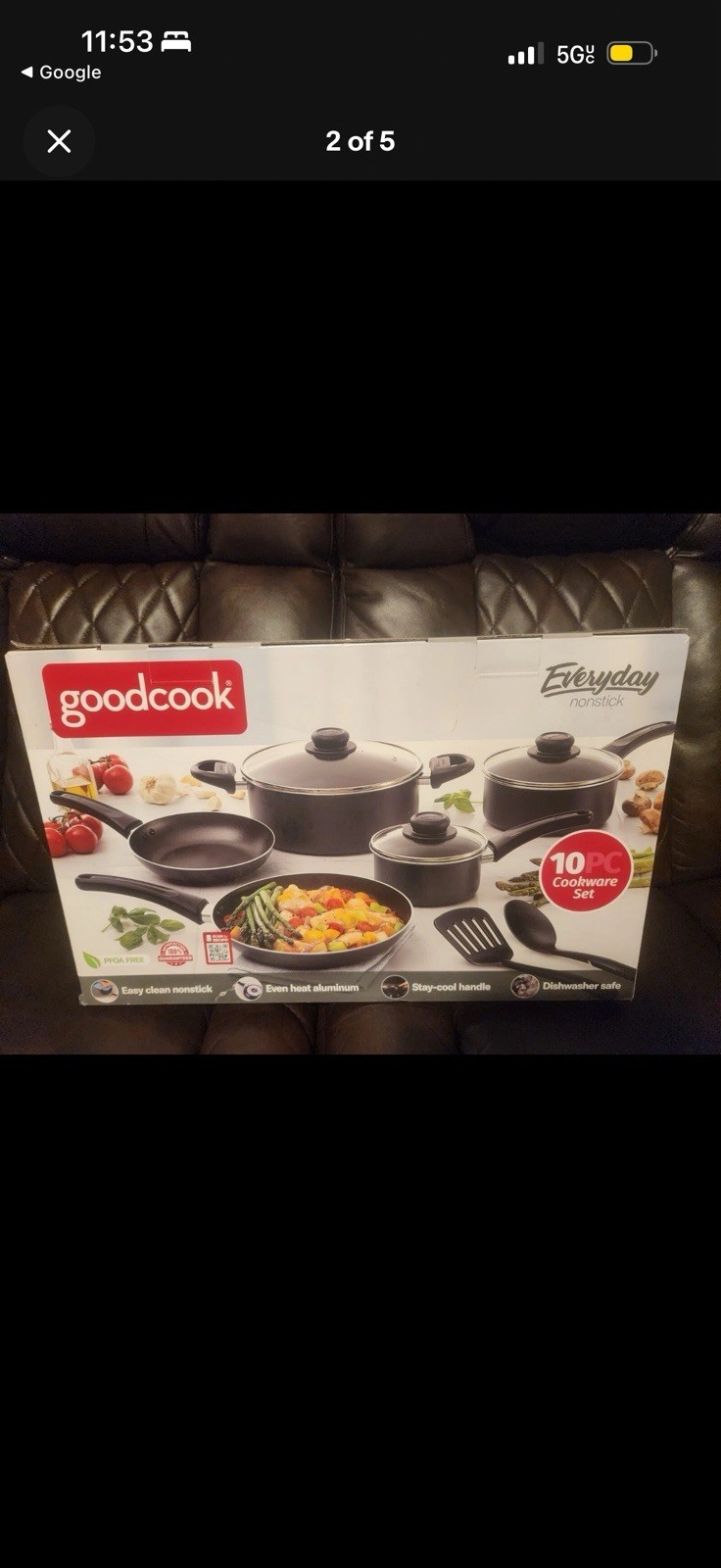 Bradshaw Home Goodcook 10Pc Nonstick Cookware Set – New In Box