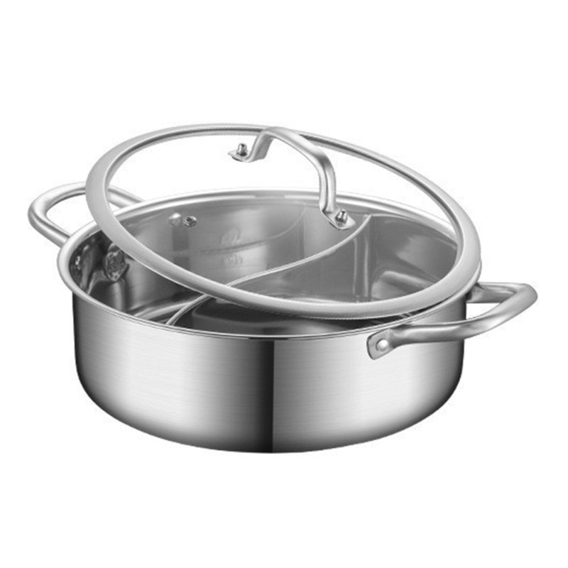 Double Sided 304 Stainless Steels Cooking Shabu Shabu Pot for Various Stove Type