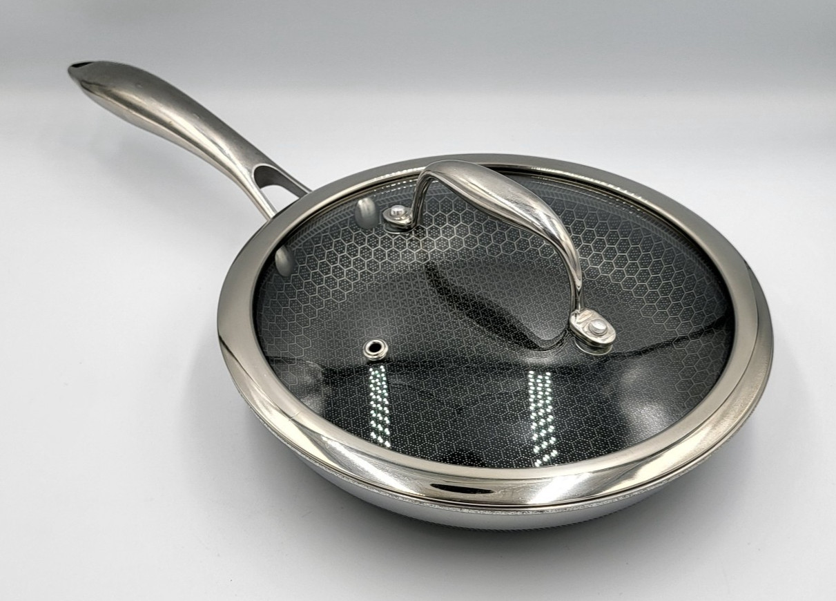 HexClad 8″ FRYING PAN with LID 8-Inch 8 Hybrid Non-Stick – Used Good Condition