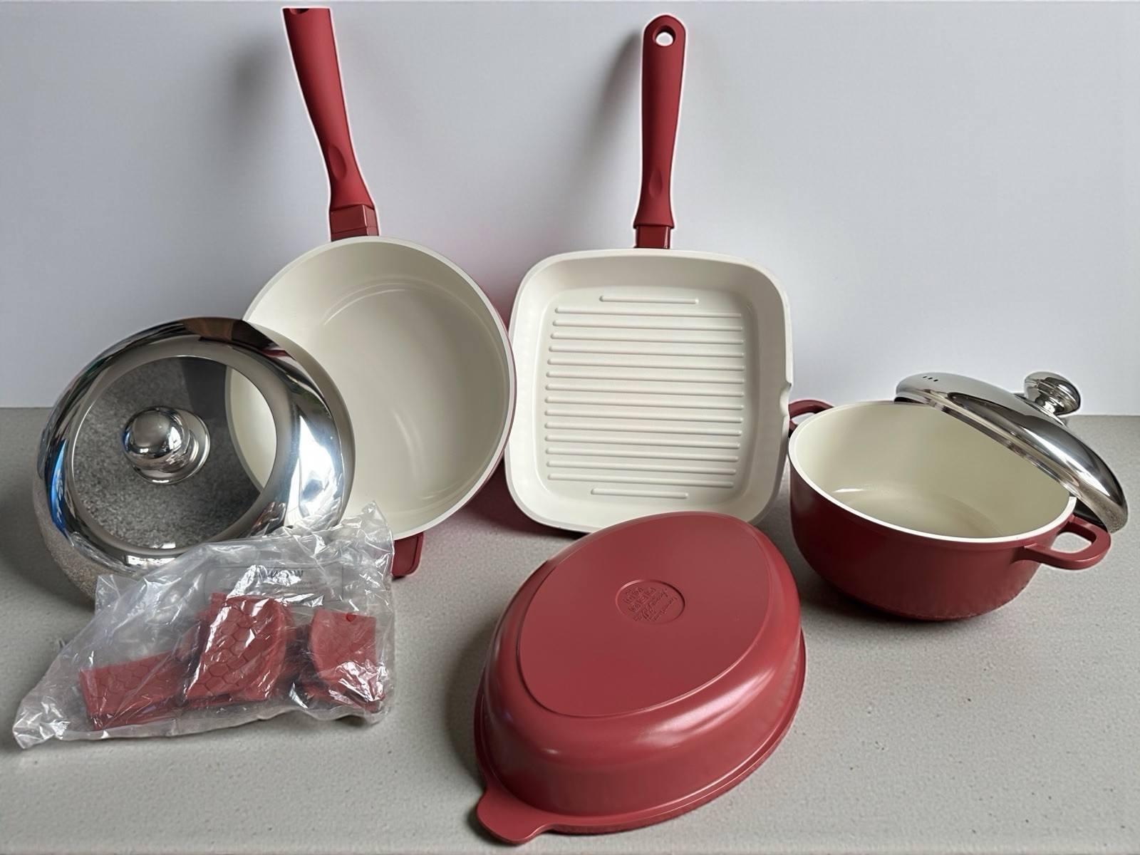 Lorena Garcia Bella Kitchen 11 Pc Ceramic Cookware Set Technolon Nonstick New