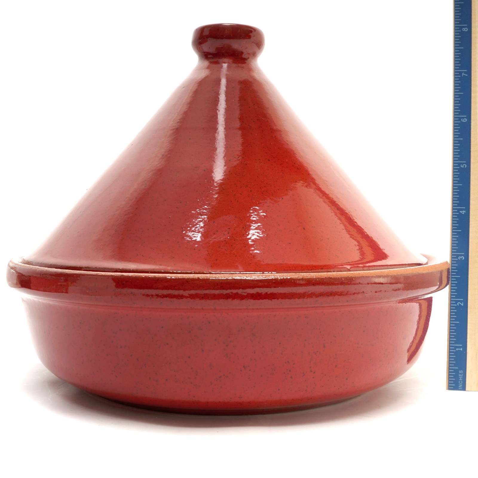 De Silva Red Glazed Terracotta Clay Tagine Cooking Pot Made in Italy 10″ 1.5 Qt