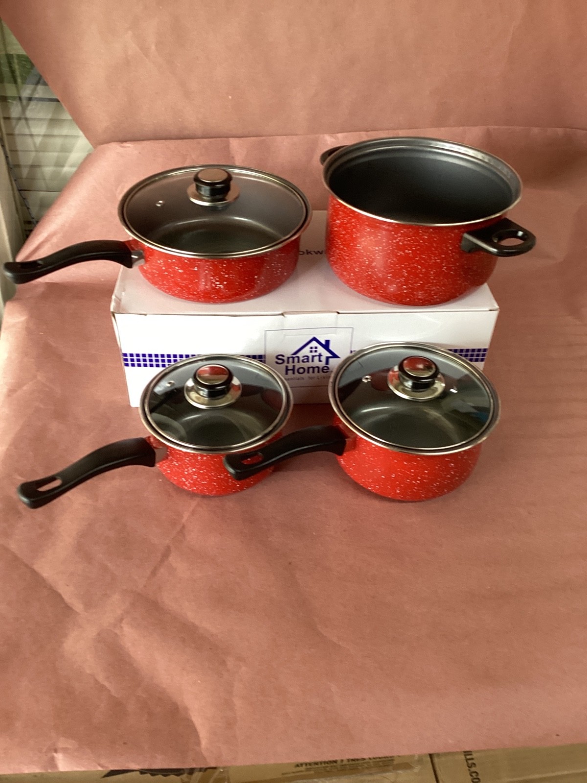 Smart Home 7pc Cookware Set in Red