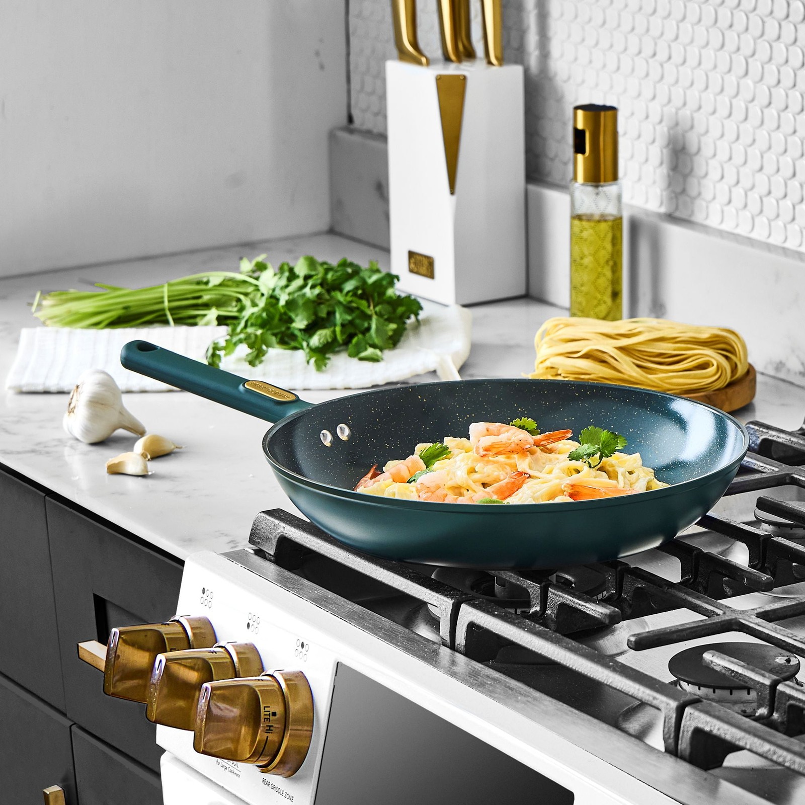 12-Piece Ceramic Non-Stick Granite Collection, Non-Toxic Cookware Set