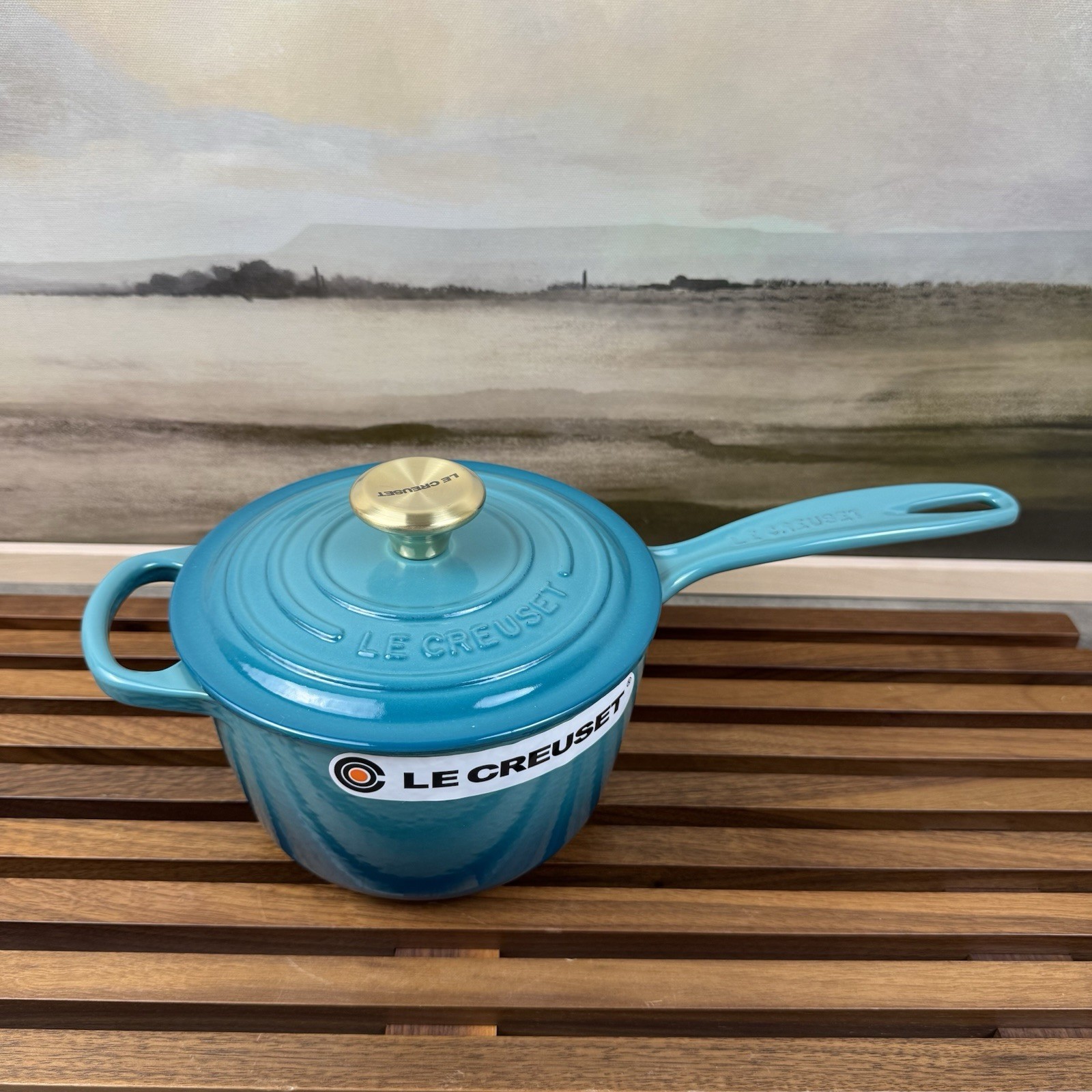 Le Creuset Signature Enameled Cast Iron Saucepan 1 3/4-Qt. Riviera Scuffs *Read