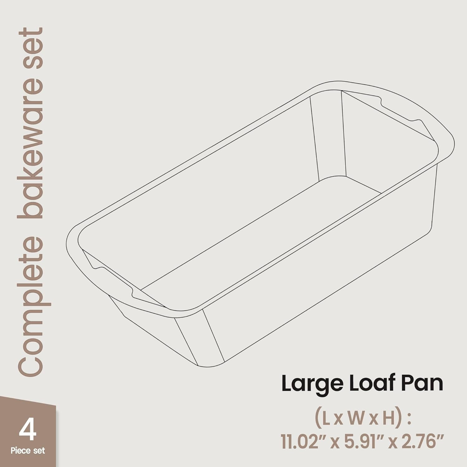 Bakken- Swiss Loaf Pan Set 4-Piece – Deluxe Nonstick Carbon Steel Bakeware for P