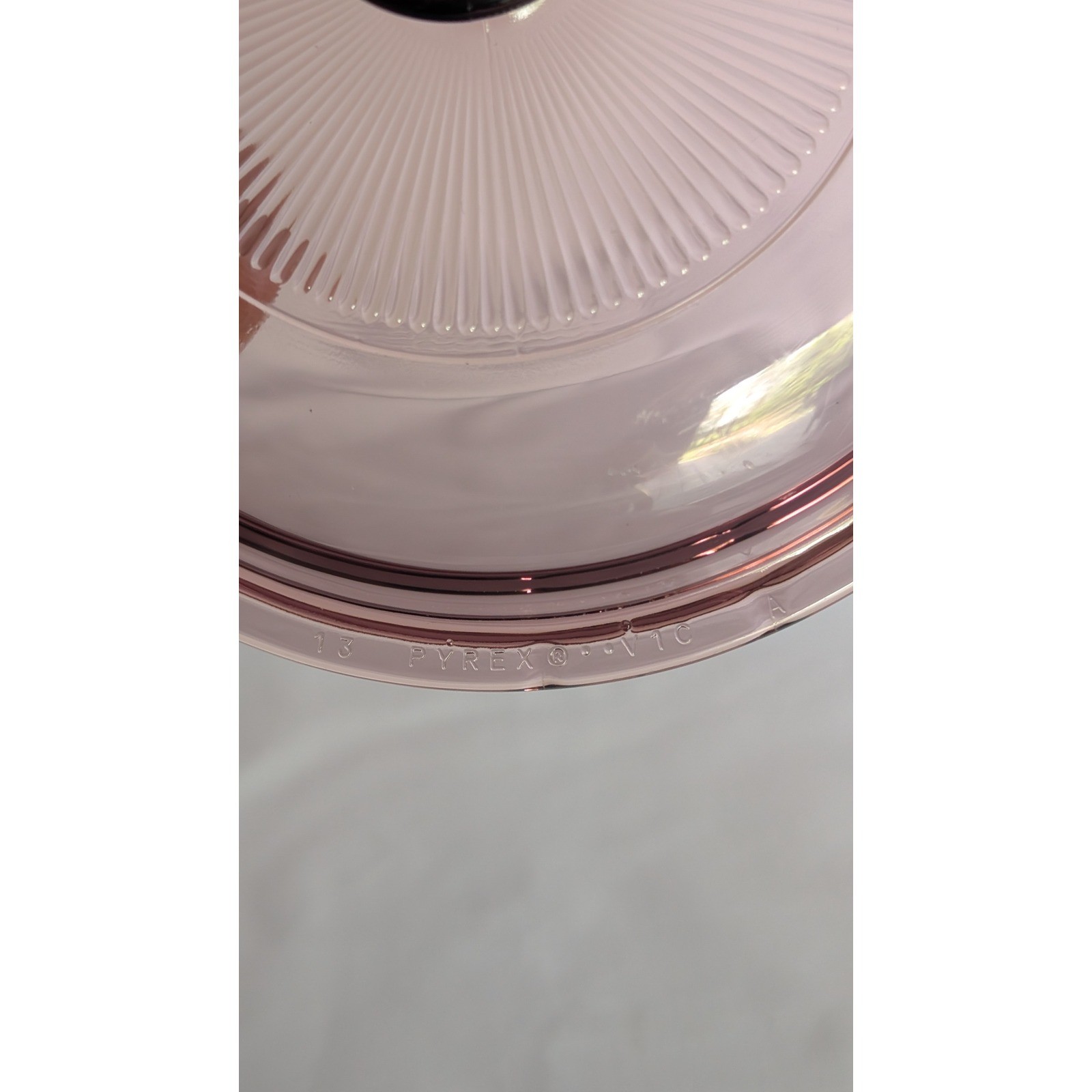 Pyrex Visions Cranberry Glass Lid Replacement V 1 C Purple Ribbed 6.25 Inch