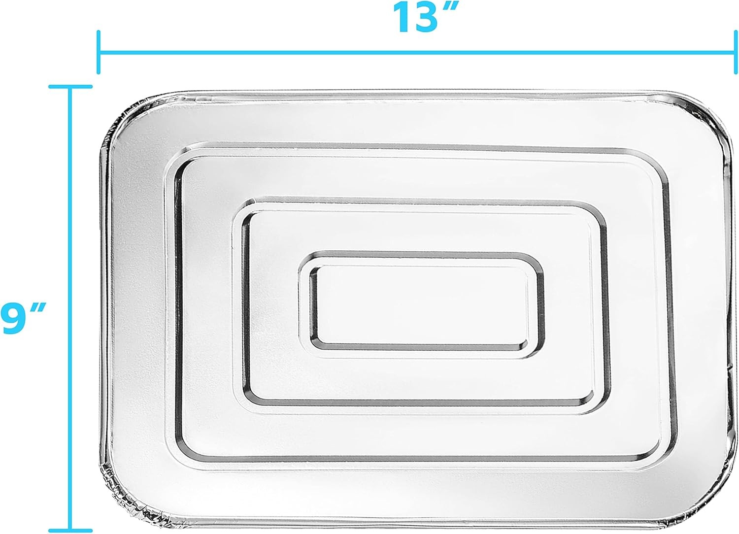 Half-Size Aluminium Foil Lids | [50 Pack] | Fit for 9×13 Roasting Pans |