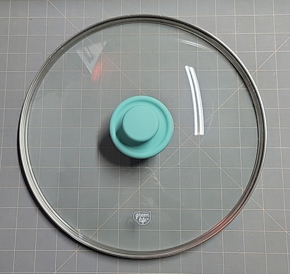 Green Life 12″ Lid (11 5/8″ Inner Rim) Pan Top Glass Composite Teal Handle