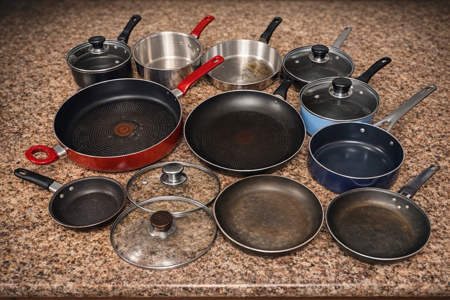 Cookware Bundle Pots Pans Skillets Sauce Pans Lids Mixed Set