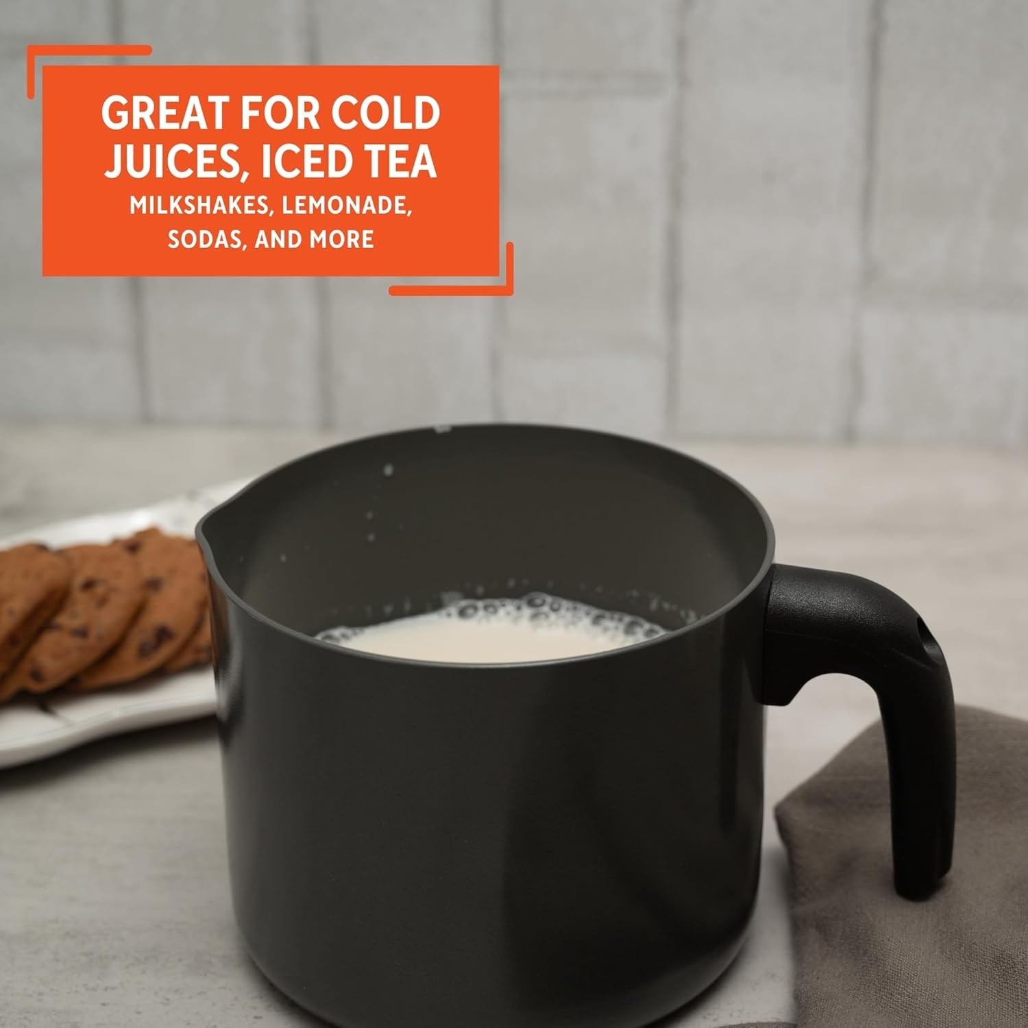 1.3 Qt Ceramic NonStick Milk Pot with Pour Spout – PFAS Free Aluminum Saucepan