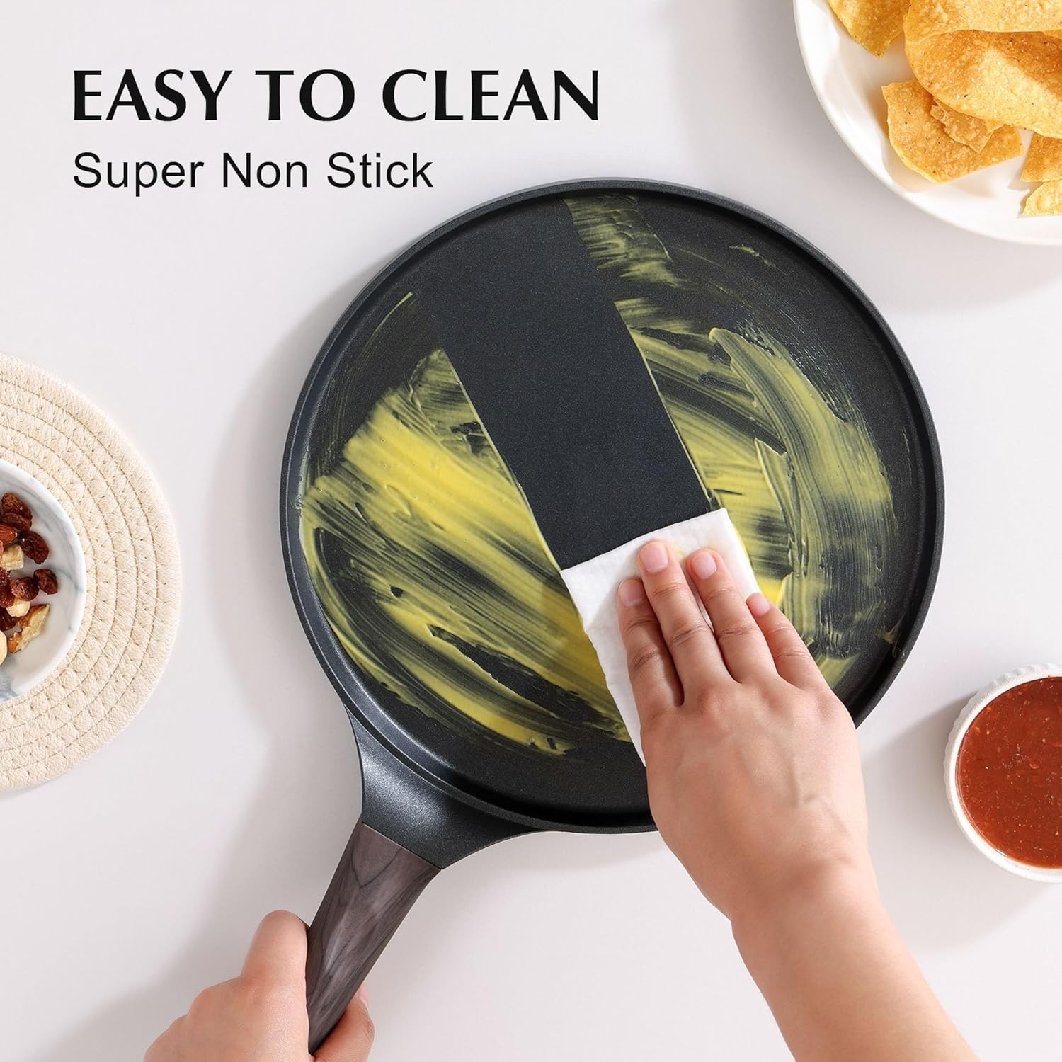 12-Inch Nonstick Crepe Pan with Swiss Granite Coating & Stay-Cool Handle