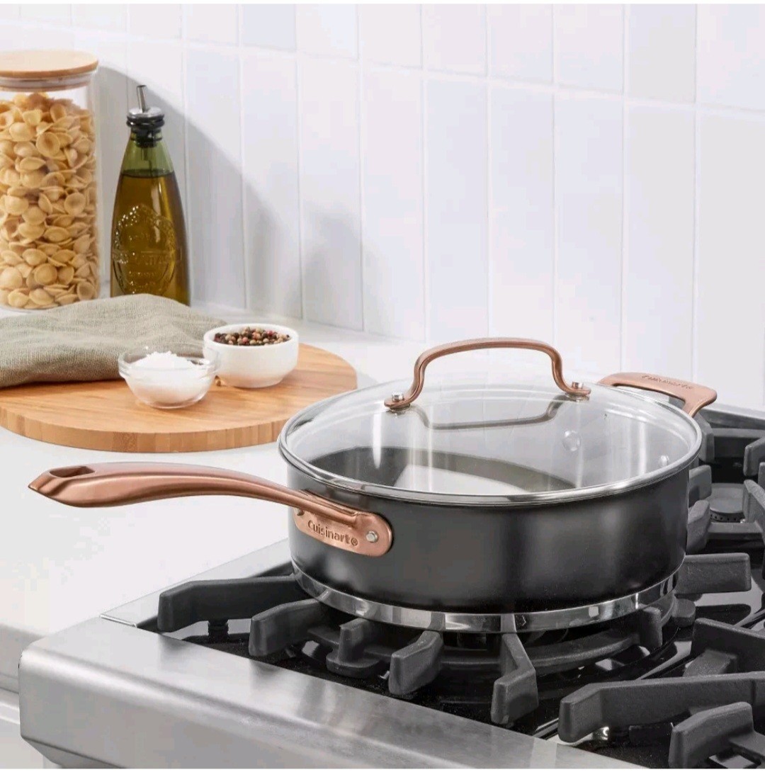 Cuisinart Classic Matte Black Stainless 3.5 Qt Saute Pan W Helper Handle & Cover